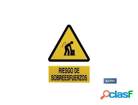 Señal poliestireno 297 x 210 mm riesgo de sobreesfuerzos