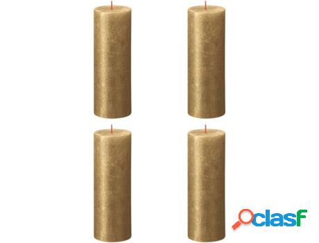 Set 4 velas BOLSIUS Shimmer Dorado (Dorado - Duración: 85h)