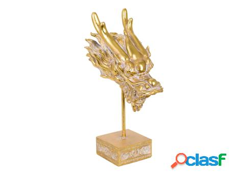 Signes Grimalt - Adorno Dragón con Base Dorado de Resina |