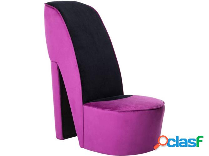 Silla VIDAXL estilo zapato salto alto terciopelo Morado