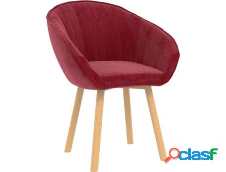 Silla de Comedor VIDAXL (Rojo - Terciopelo - 62 x 58 x 76