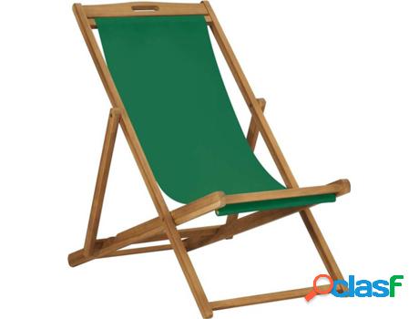 Silla de Playa VIDAXL Plegable 47416 (56x105x96 cm - Madera)