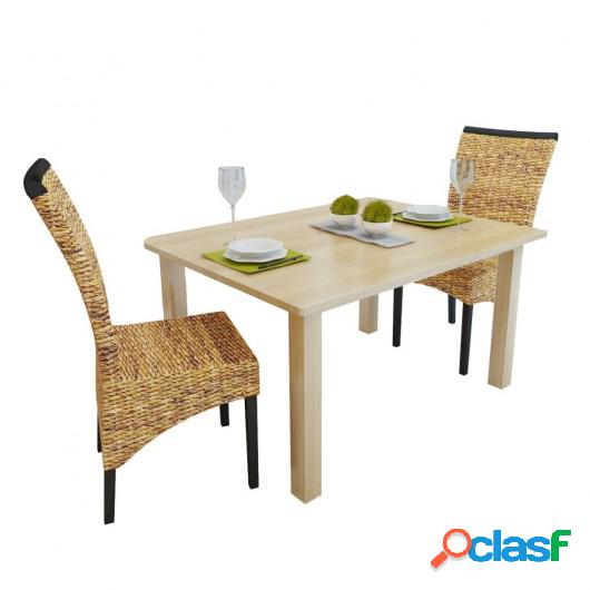 Sillas de comedor 2 unidades abacá marrón