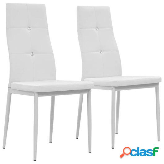 Sillas de comedor cuero artificial 43x43,5x96 cm blanco 2