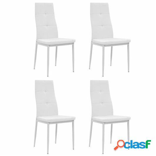 Sillas de comedor cuero artificial 43x43,5x96 cm blanco 4