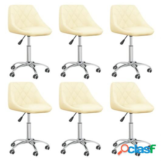 Sillas de comedor giratorias 6 uds cuero sintético color