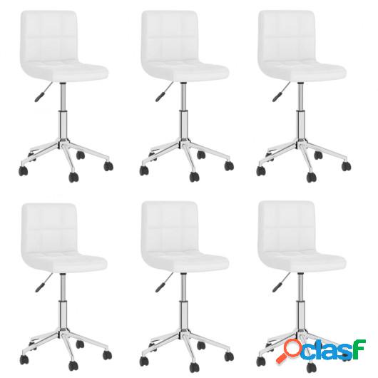 Sillas de comedor giratorias 6 unidades cuero sintético