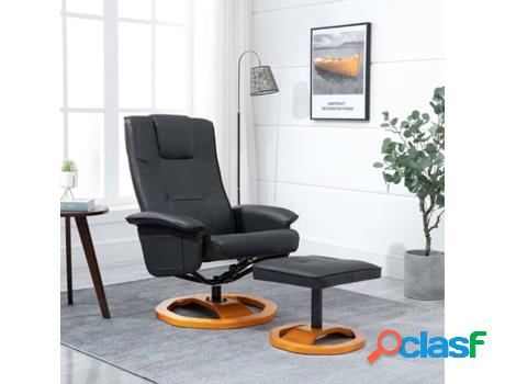 Sillón VIDAXL Giratória 248439 Cuero Artificial Negro