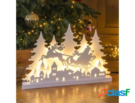 Silueta de madera HI Rena con luces LED (60x8x40.5cm)