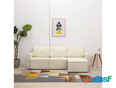 Sofá-Cama VIDAXL 288799 Cuero Artificial Beige (Plazas: 3)