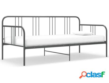 Sofá Cama VIDAXL (Gris - Metal - Compatible con Colchón: