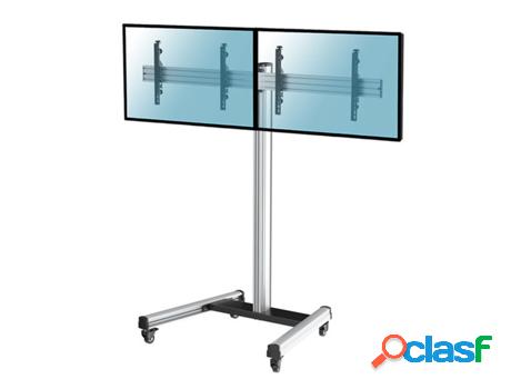 Soporte de suelo con ruedas para 2 TV 43"-49", Altura 175 cm