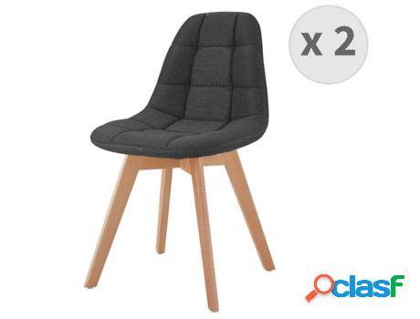 Stella-Silla Escandinava Tela Antracita Patas De Haya (X2)