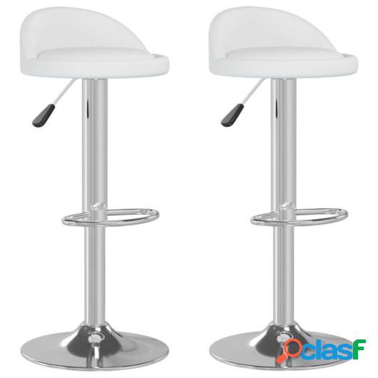 Taburetes de cocina 2 unidades cuero sintético blanco