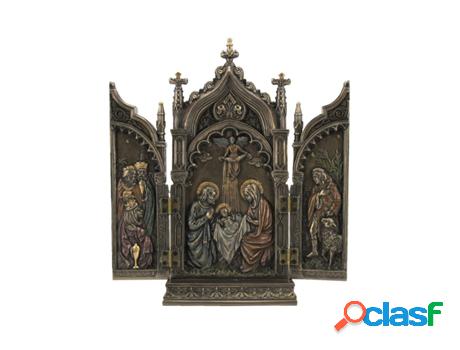 Tríptico Nacimiento Figuras Bronce Colección Clásico
