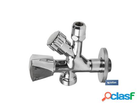 Valvula escuadra 1/2 x 3/4 x 3/8 modelo combi