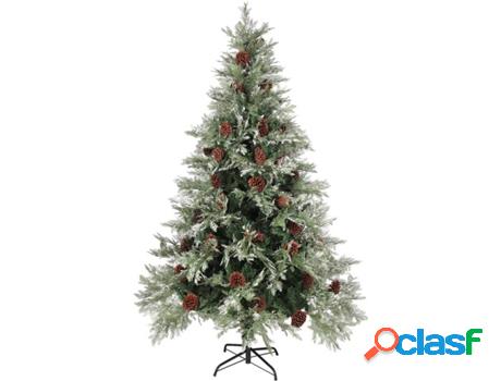 Árbol de Navidad VIDAXL con LED y Piñas (Verde - 65x120
