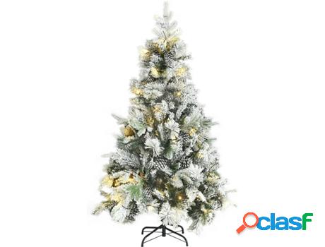 Árbol de Navidad VIDAXL con Nieve, LED y Piñas (Verde -