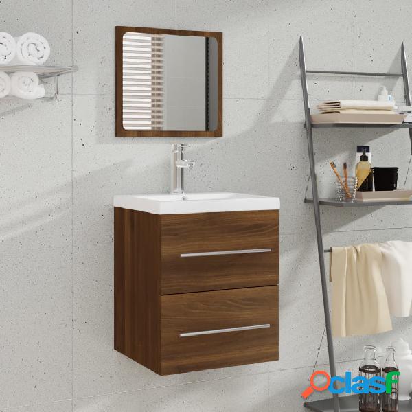 vidaXL Armario de baño con espejo marrón roble 41x38,5x48