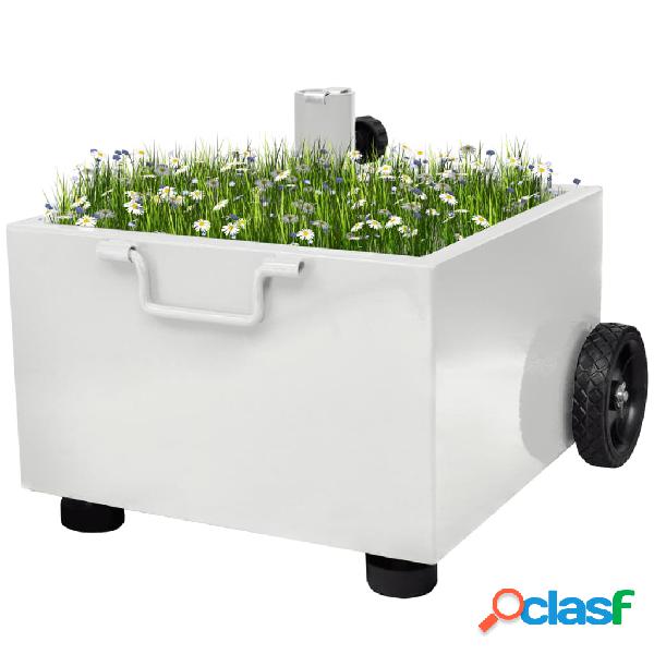 vidaXL Base de sombrilla de exterior con macetero blanco