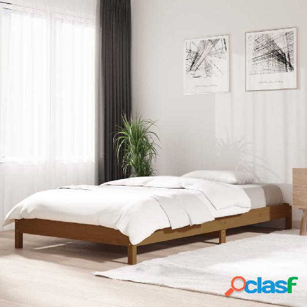 vidaXL Cama apilable de madera maciza de pino marrón miel