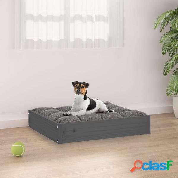 vidaXL Cama para perros madera maciza de pino gris 51,5x44x9