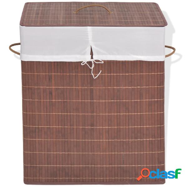 vidaXL Cesto de la ropa de bambú rectangular marrón