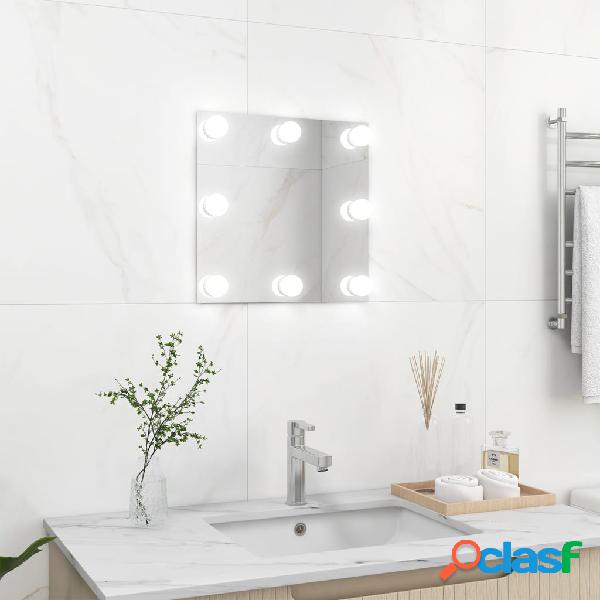 vidaXL Espejo de pared con luces LED cuadrado de vidrio