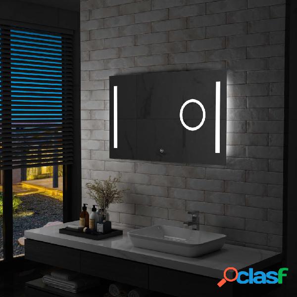 vidaXL Espejo de pared para baño con LED y sensor táctil
