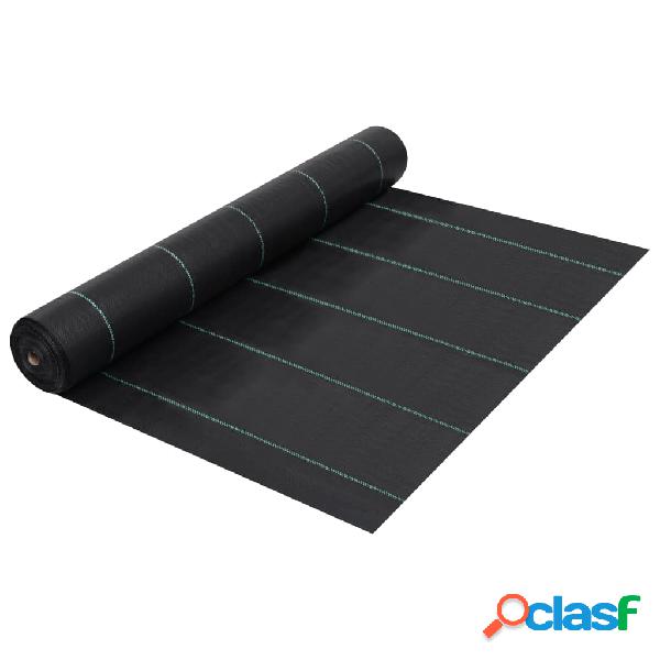 vidaXL Estera de control de malezas y raíces PP negro 1x200