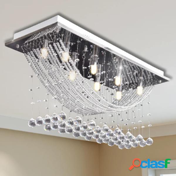 vidaXL Lámpara de techo con lágrimas de cristal 8 x G9 29