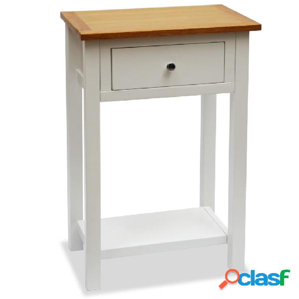 vidaXL Mesa auxiliar de madera maciza de roble 50x32x75 cm