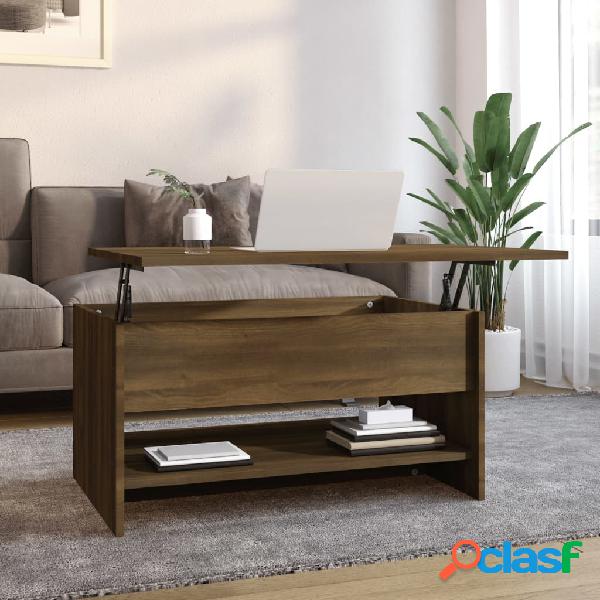 vidaXL Mesa de centro madera contrachapada marrón roble