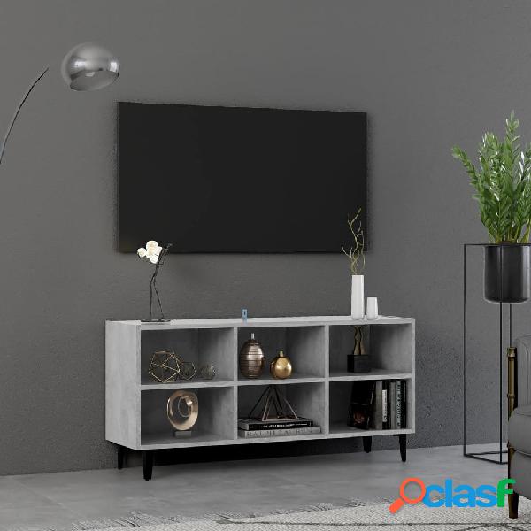 vidaXL Mueble de TV con patas metal gris hormigón