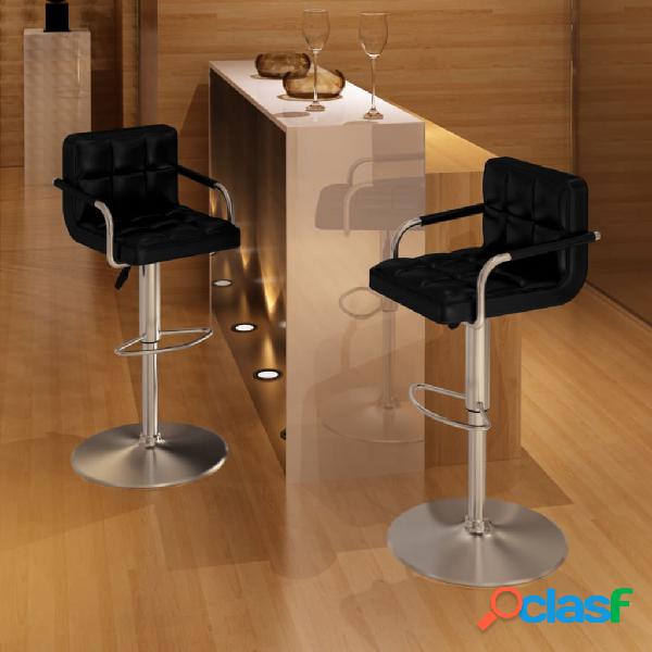 vidaXL Taburetes de cocina 2 unidades cuero sintético negro