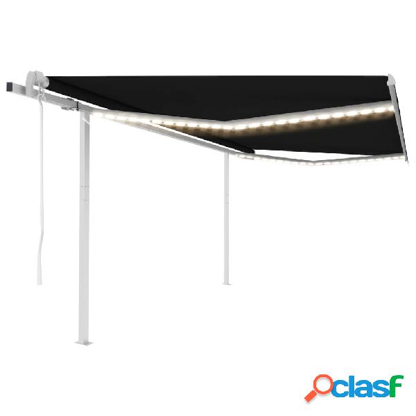 vidaXL Toldo automático LED sensor de viento gris antracita