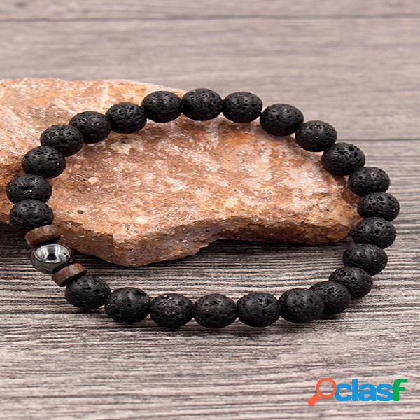 1 pieza de moda para hombre, pulsera con cuentas de cristal,