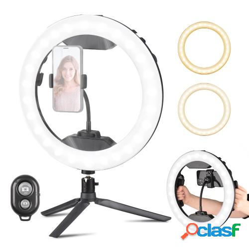 12 pulgadas de mano anillo luz LED Video luz con trípode de