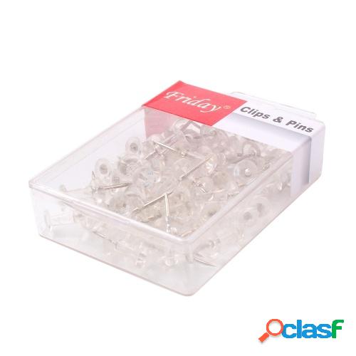 50pcs Empuje la cabeza plástica transparente de los