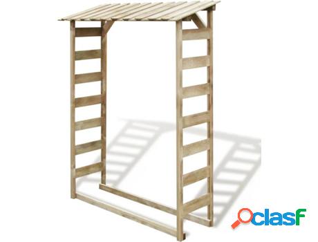 Abrigo para Leña VIDAXL (Marrón - Madera - 150x44x176 cm)