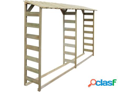 Abrigo para Leña VIDAXL (Marrón - Madera - 300x44x176 cm)