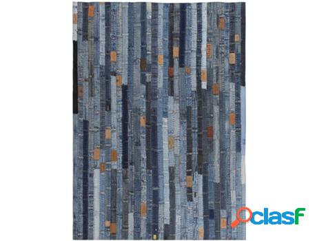 Alfombra VIDAXL Abstracto Rectangular (Azul - 80x150 cm -