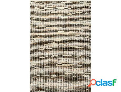 Alfombra VIDAXL Abstracto Rectangular (Negro - 80x150 cm -