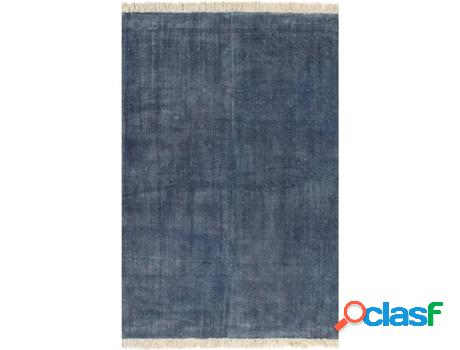 Alfombra VIDAXL Liso Rectangular (Azul - 160x230 cm -