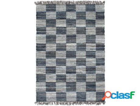 Alfombra VIDAXL Rectangular (Azul - Algodón - 8 x 16 cm)