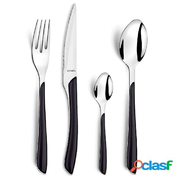 Amefa Juego de cubiertos Eclat 24 piezas negro