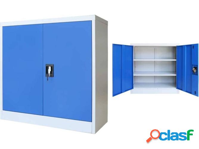 Armario de Oficina VIDAXL Azul (90x40x90cm - Metal)
