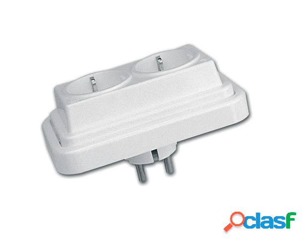 Base Enchufe Electricidad 2 Tomas Tt Blanco Bf