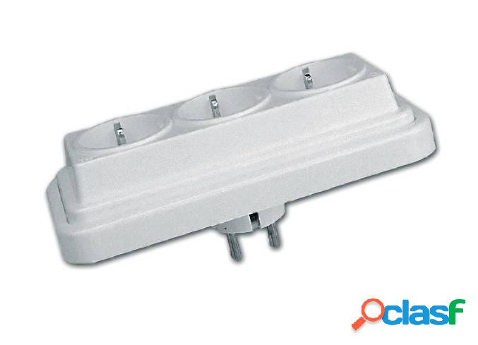 Base Enchufe Electricidad 3 Tomas Tt Blanco Bf