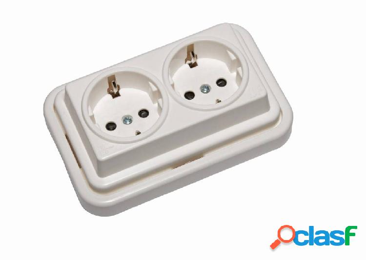 Base Enchufe Electricidad Bipolar Tt Lateral Blanco Bf